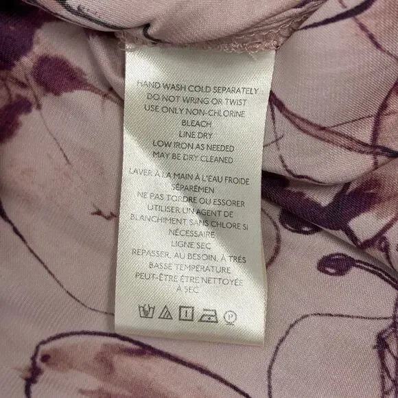 by Anthropologie Henley Blouse Multicolor Flowy Top sz Medium office career boho - Picture 8 of 10